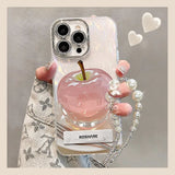 Crystal Apple Cute Heartbeat Phone Case for iPhone