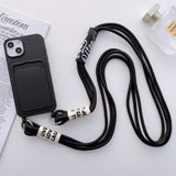 Minimalist Card Holder Lanyard Soft Silicone Case for iPhone