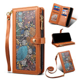 RFID Blocking Card Holder Lanyard Leather Case for iPhone