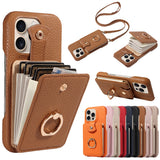 Leather Crossbody Wallet Shockproof Case for iPhone