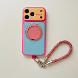 Color Block Magnetic Stand Shockproof Case for iPhone