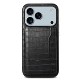 Vintage Crocodile Texture Leather Card Holder Case for iPhone