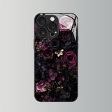 Luxury Purple Black Rose Electroplated Case for iPhone