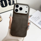 Business Oil‑Waxed Leather Hard Case for iPhone