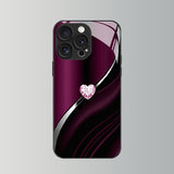 Colorful Purple Heart Electroplated Case for iPhone