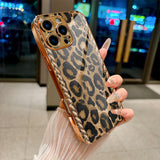 Leopard Print Electroplated Case for iPhone