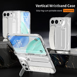 Wrist Strap Kickstand Shockproof Case with Screen Protector for iPhone Duo