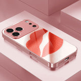 Red Lips Pink Electroplated Case for iPhone