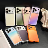 Square Gradient Contrast Color Shockproof Case for iPhone