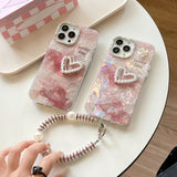 Cute Heart with Lanyard Phone Case for iPhone