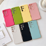 Wavy Edge Macaron Soft Silicone Phone Case for Samsung