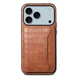 Vintage Crocodile Texture Leather Card Holder Case for iPhone