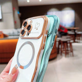 Large Wave Magnetic Side-Heart Phone Case for iPhone