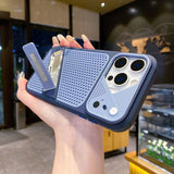 Hidden Kickstand Hollow Cooling Shockproof Case for iPhone