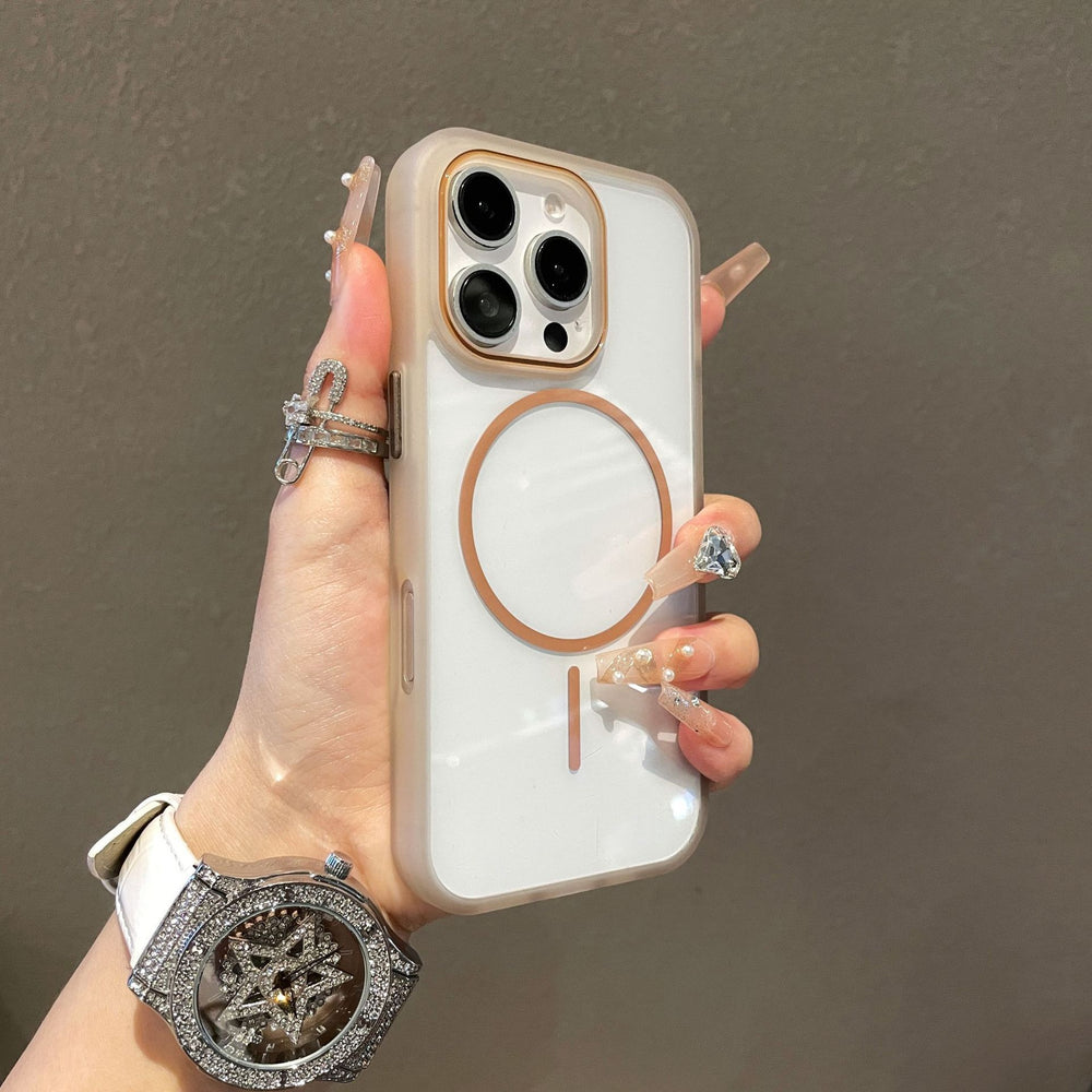 Transparent Thin Circle Magnetic Phone Case For iPhone
