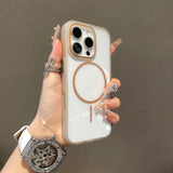 Transparent Thin Circle Magnetic Phone Case For iPhone
