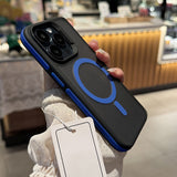 Two-Tone Magnetic Matte Shockproof Phone Case for iPhone