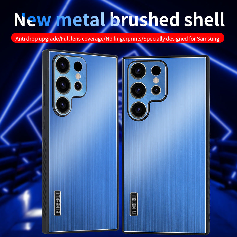 Brushed Metal Textured Shockproof Phone Case for Samsung
