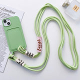Minimalist Card Holder Lanyard Soft Silicone Case for iPhone