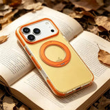 Color Block Clear Magnetic Kickstand Case for iPhone