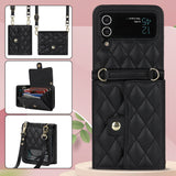 Stylish Quilted Crossbody Card Holder Leather Case for Samsung