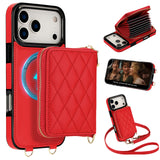 2‑in‑1 Magnetic Card Holder Leather Crossbody Case for iPhone