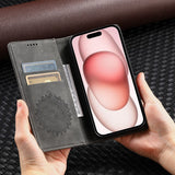 Leather Sunflower Magnetic Wallet Case for iPhone