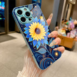 Art Starry Sunflower Electroplated Case for iPhone