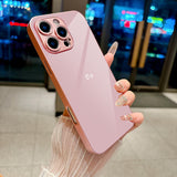 Light Pink Minimalist Heart Electroplated Case for iPhone