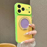 Color Block Magnetic Stand Shockproof Case for iPhone