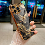 Luxury Black Gold Quicksand Electroplated Case for iPhone