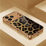 Glitter Gold Leopard Print Electroplated Case for iPhone