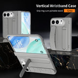Wrist Strap Kickstand Shockproof Case with Screen Protector for iPhone Duo