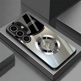 Business-Style Long Pattern Full-Coverage Liquid Glass Phone Case for Samsung