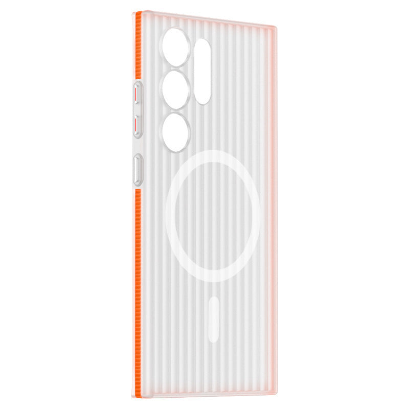 Corrugated Grating Anti-Slip Strip Magnetic Skin-Feel Phone Case for Samsung