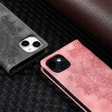 Leather Sunflower Magnetic Wallet Case for iPhone