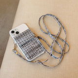 Woven Texture Crossbody Card Wallet Case for iPhone