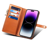 RFID Blocking Card Holder Lanyard Leather Case for iPhone