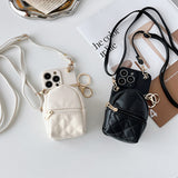 Fashion Leather Coin Purse Silicone Crossbody Case for iPhone