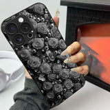 Romantic Diamond Rose Pattern Electroplated Case for iPhone