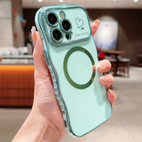 Large Wave Magnetic Side-Heart Phone Case for iPhone