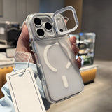 Laser Gradient Magnetic Case with Lens Kickstand for iPhone