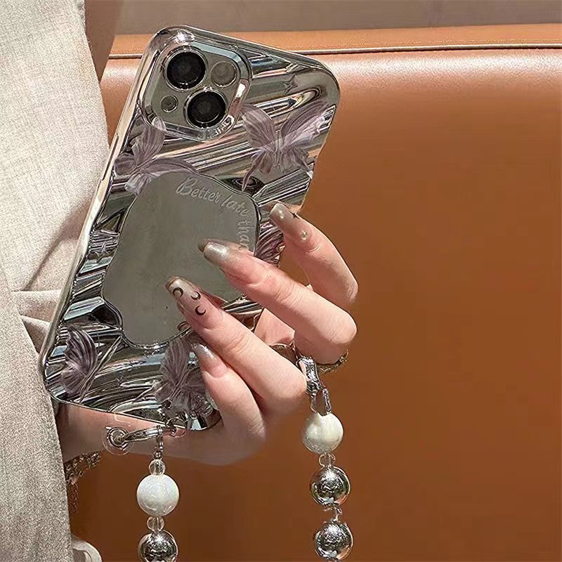 Butterfly Makeup Mirror Phone Case for iPhone