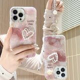 Cute Heart with Lanyard Phone Case for iPhone