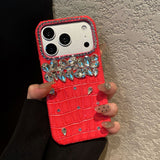 Luxury Rhinestone Crocodile Texture Shockproof Case for iPhone