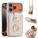 Ring Holder Wallet Card Pocket Crossbody Case for iPhone