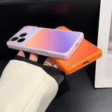 Square Gradient Contrast Color Shockproof Case for iPhone