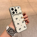 Polka Dot Butterfly Leather Case for iPhone