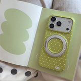 Macaron Polka Dot Magnetic Kickstand Shockproof Case for iPhone