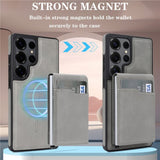 2-in-1 Magnetic Card Holder Shockproof PU Case for Samsung